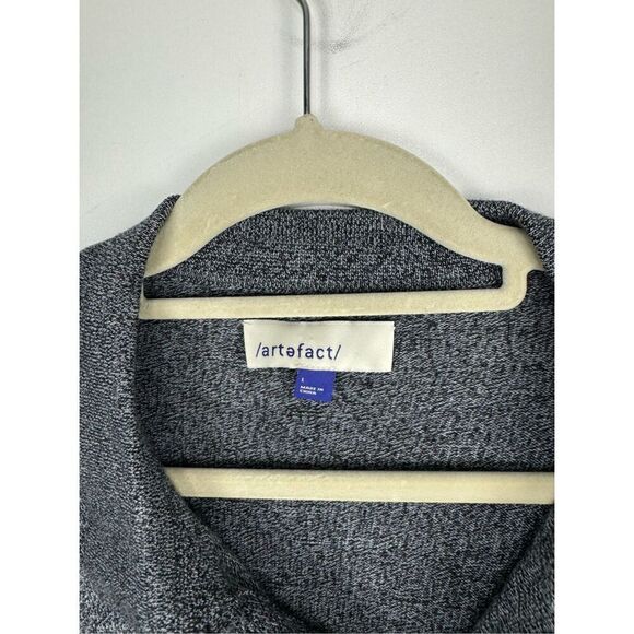 Artefact Men's Wool Long Sleeve Collared Pocket Polo Shirt Heather Gray Large - Picture 2 of 7